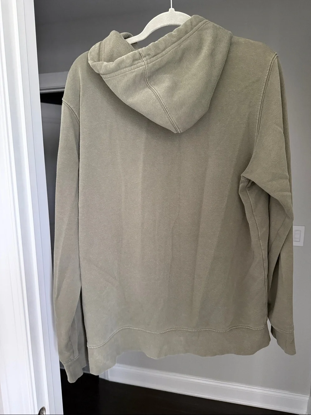 The North Face Men's Olive Green Crewneck Hoodie with Logo